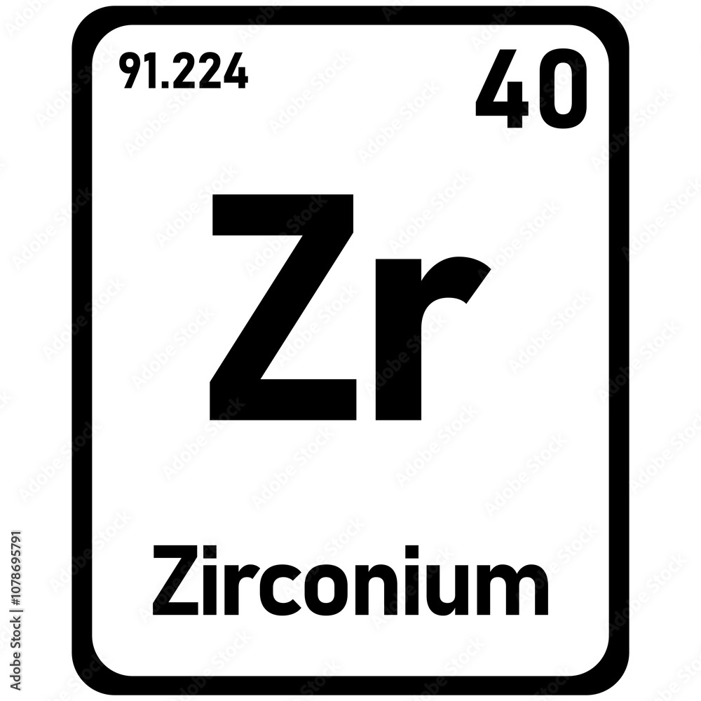 Fototapeta premium zirconium periodic element