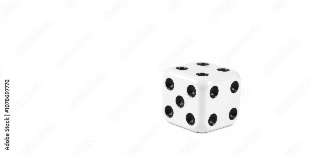 White dice with crisp edges and corners, perfectly isolated on a clean white background, number, game, white White dice with crisp edges and corners, perfectly isolated on a clean white background, number, game, white