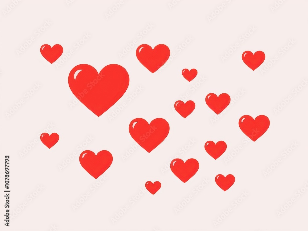 Red heart icons set in various styles for Valentine's Day projects, heart, isolated, flat Red heart icons set in various styles for Valentine's Day projects, heart, isolated, flat
