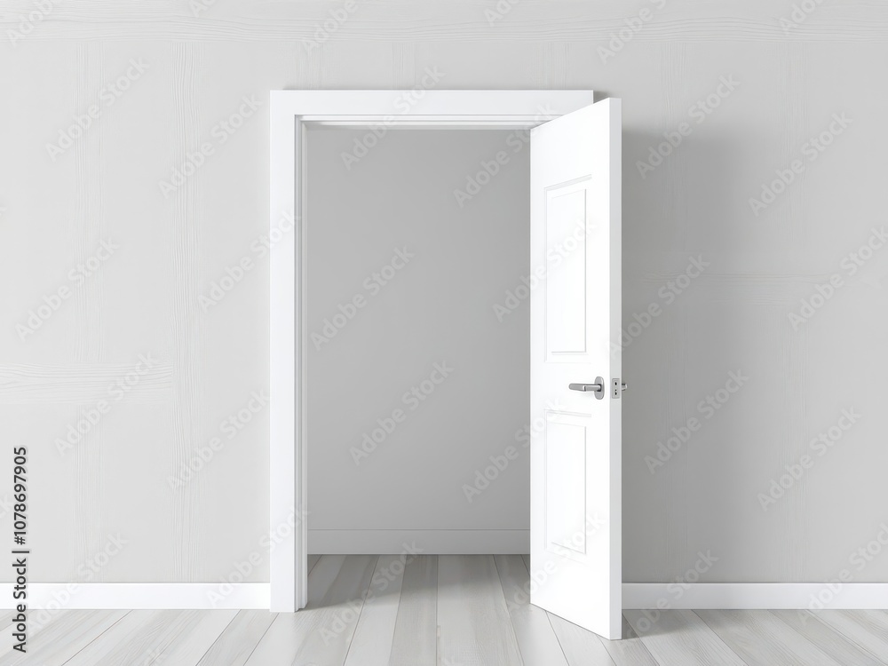 White modern interior door collection set with various open closed situations isolated on white background, modern, isolated, door White modern interior door collection set with various open closed situations isolated on white background, modern, isolated, door
