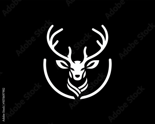 Deer logo vector template.