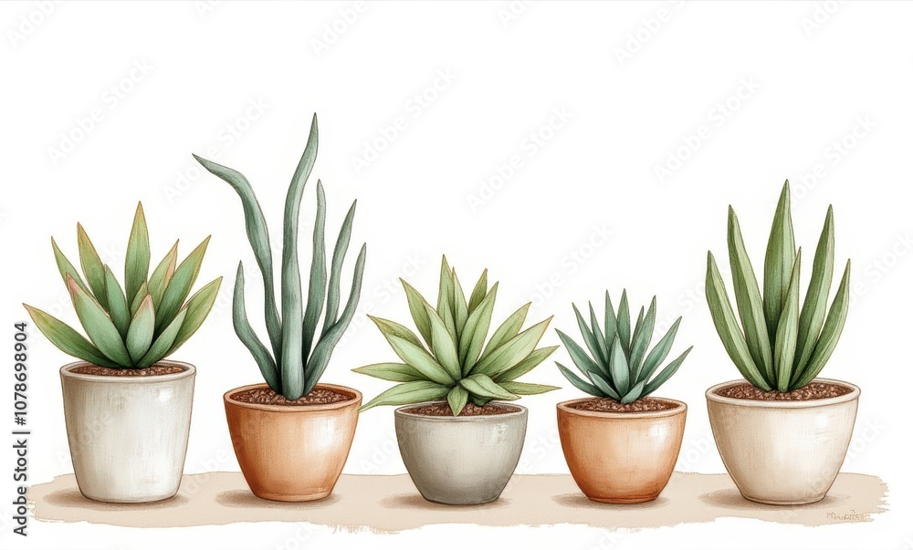 Beautiful assortment of potted succulents Beautiful assortment of potted succulents