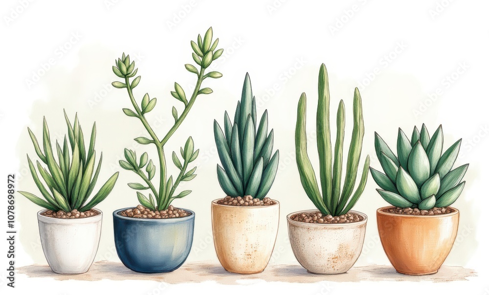 Diverse assortment of succulent plants Diverse assortment of succulent plants