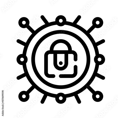 Icon Cybersecurity With Style Outline