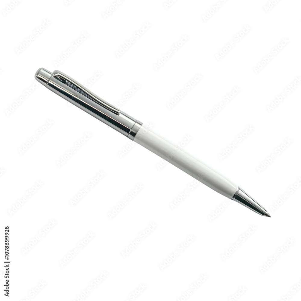 Single ballpoint pen on a transparent background, capturing its everyday utility and straightforward elegance. Single ballpoint pen on a transparent background, capturing its everyday utility and straightforward elegance.