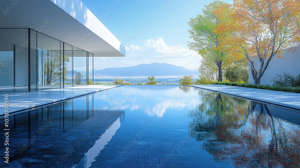 Modern Pool with Mountain View Modern Pool with Mountain View