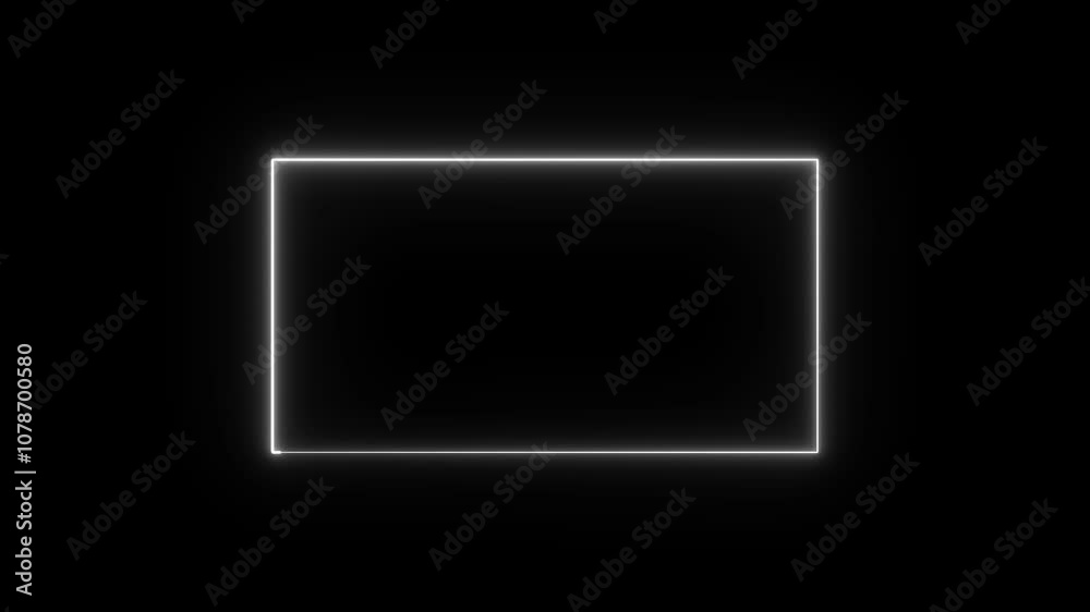 Abstract brown neon glowing line frame, animated moving led light screen box projection 3d rendering.Bright neon effect rectangle frame Loop background. Animation of glowing neon rectangles abstract. 