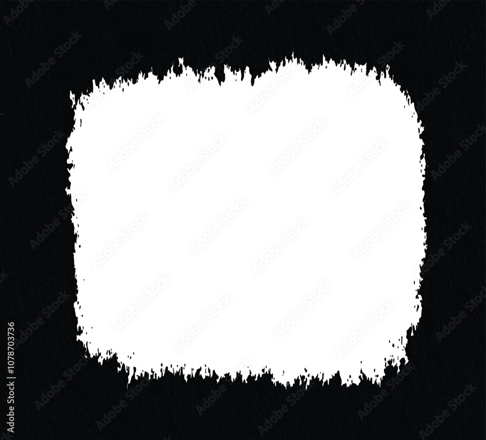Square border black vector collection. Abstract grunge frame burned paper. Social media template paper tear. Mask grunge images paint splatter brush texture. Grunge border, dirty and damaged backdrop 