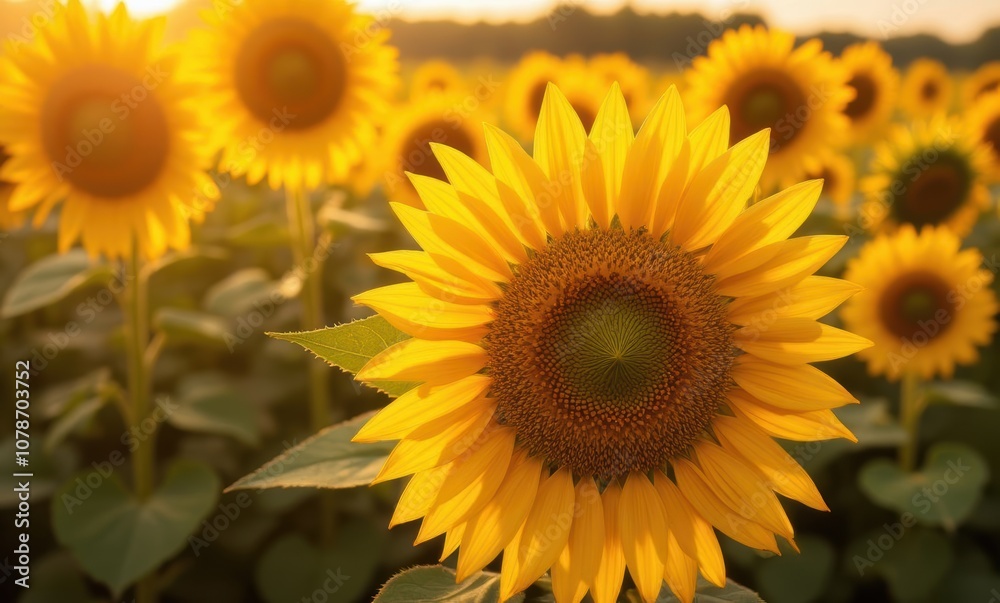 Vibrant sunflower blooming in sunlight Vibrant sunflower blooming in sunlight