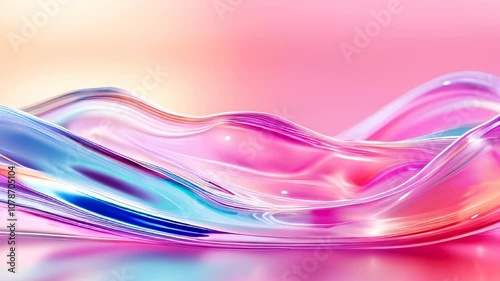 Wallpaper Mural Colorful wave patterns gracefully flow and blend, creating a stunning visual with soft pink and blue tones Torontodigital.ca