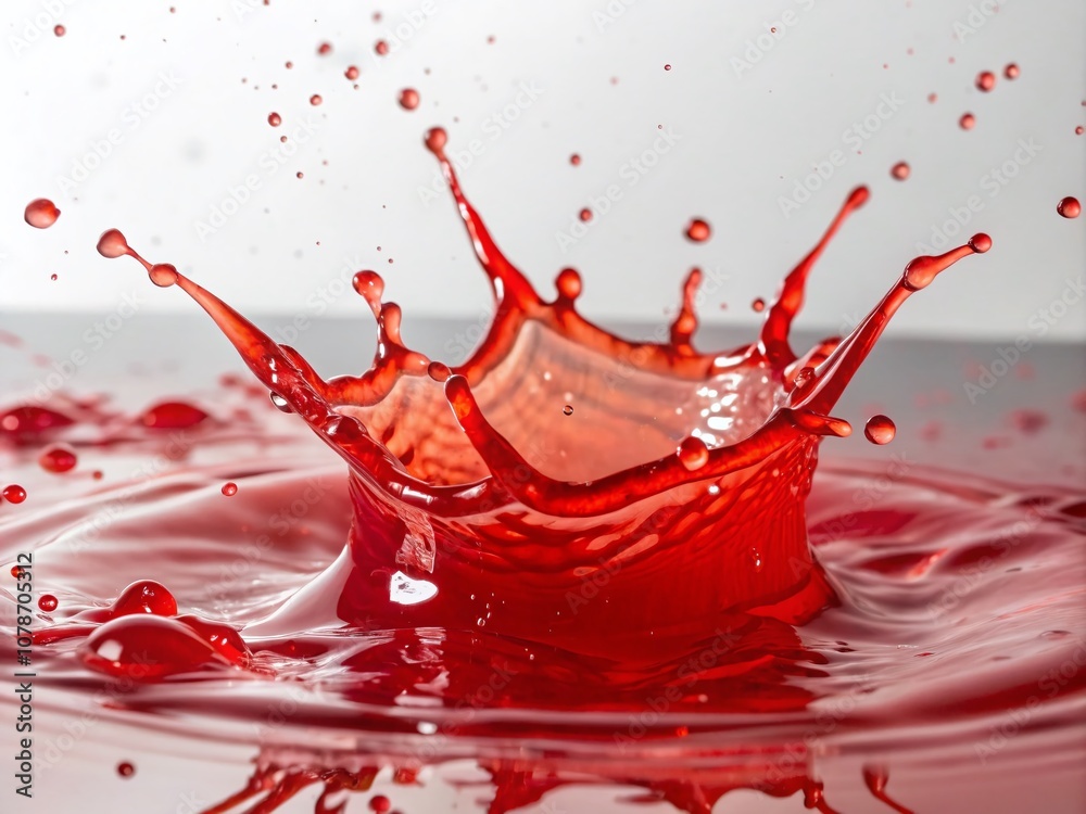 Bright Red Liquid Paint Splashes Creating an Abstract Background Element for Makeup Concepts and Artistic Displays in Macro Photography Bright Red Liquid Paint Splashes Creating an Abstract Background Element for Makeup Concepts and Artistic Displays in Macro Photography
