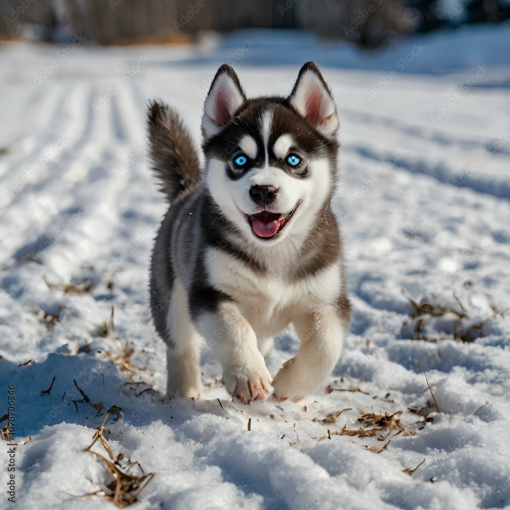 Naklejka premium siberian husky dog