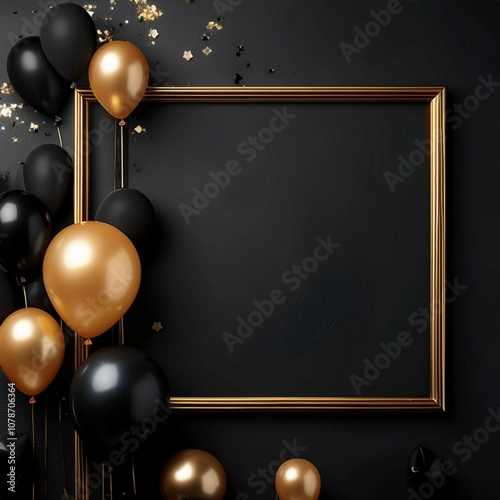 Black Friday with gold ballons