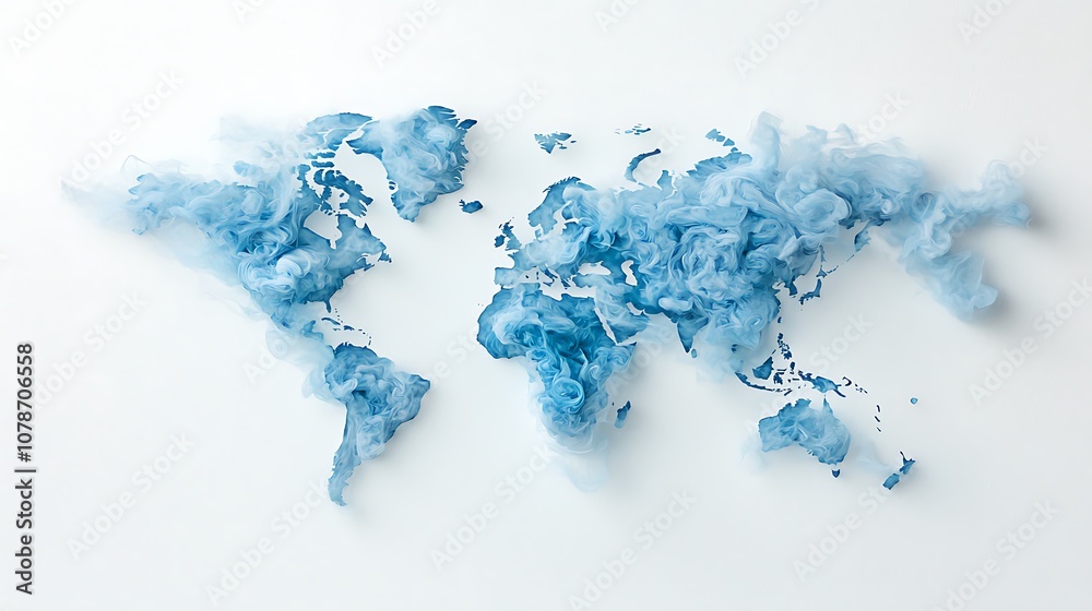 Explore the artistic representation of the world through creative blue smoke designs