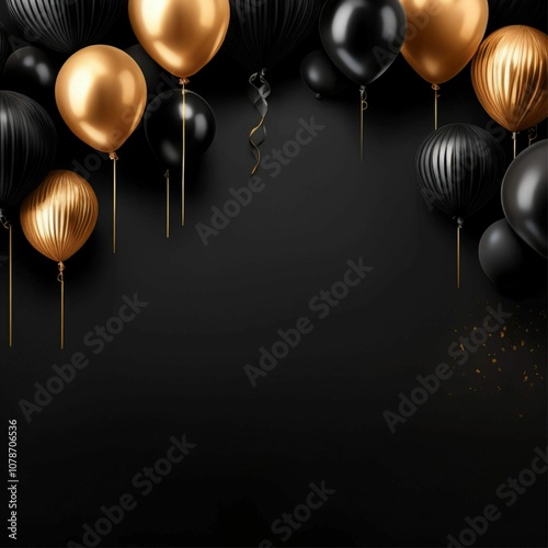 Black Friday with gold ballons