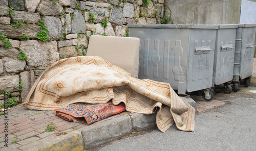 Quadro em tela Old carpet throw away carpet