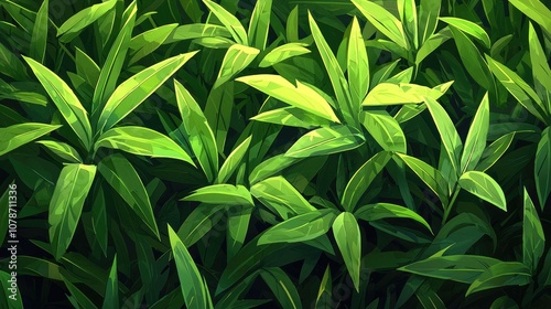 Lush green foliage background.