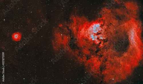 The cosmic question mark omplex nebulae in the Cepheus and Cassiopeia constellation, taken with amateur telescope. photo
