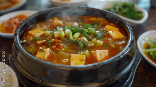 The national cuisine of North Korea. Maunthan is a spicy fish soup.