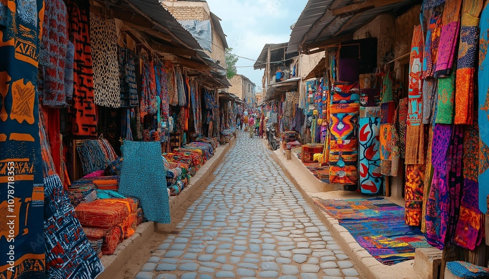 Naklejka premium AI generator image of vibrant photograph detailed hands weaving rugs in an ancient carpet shop in the desert, filled with colorful and intricately patterned carpets hanging from the walls, surrounded