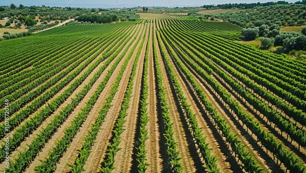 Aerial View of Vineyard Rows in Tuscany Aerial View of Vineyard Rows in Tuscany