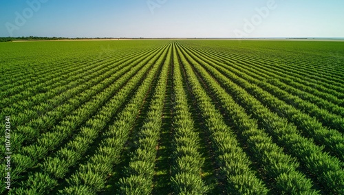 Aerial View of Rosemary Plantation in Mediterranean