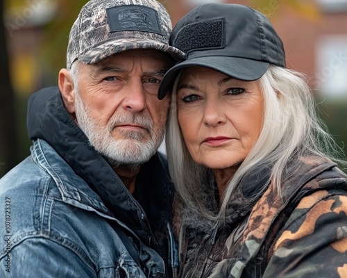 Mature Couple Standing Close, Expressing Loyalty and Deep Connection, A Portrait of True Love and Commitment