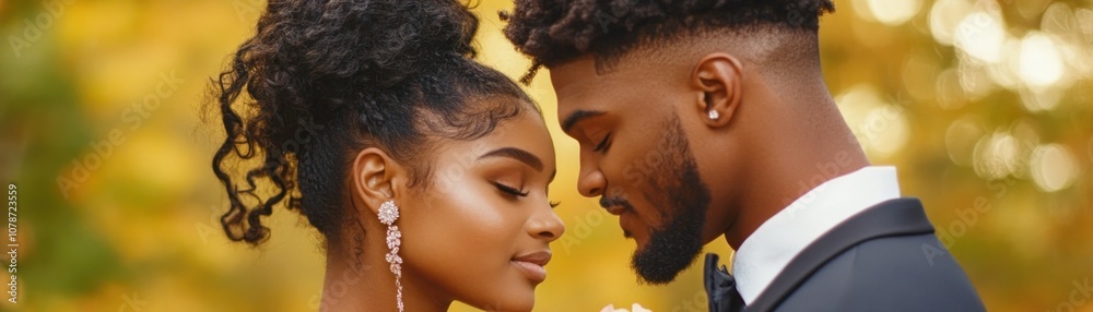Romantic Couple Embrace, Gazing into Each Other's Eyes, Expressing Deep Love and Trust in a Beautiful Outdoor Setting Perfect for Love, Relationship, and Wedding Themes