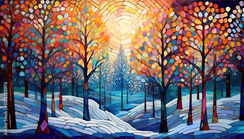 Crystalline snow adorns pine's branches, nature's delicate artwork in a frozen realm.