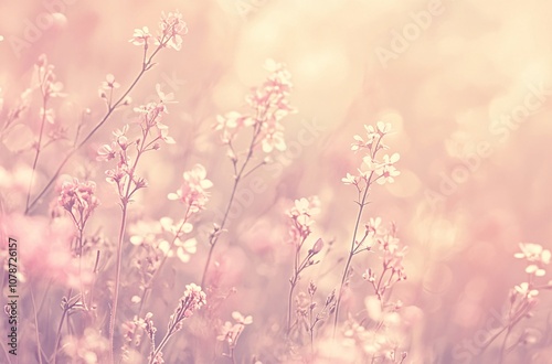 Vintage Floral Meadow: Soft Focus Wildflowers