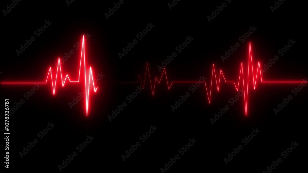 Abstract heartbeat and pulse rate signal technology animation background. Heartbeat line showing. heartbeat pulse rate line.