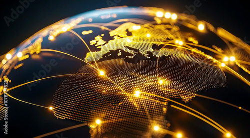 Illuminated globe a captivating display of global connectivity 