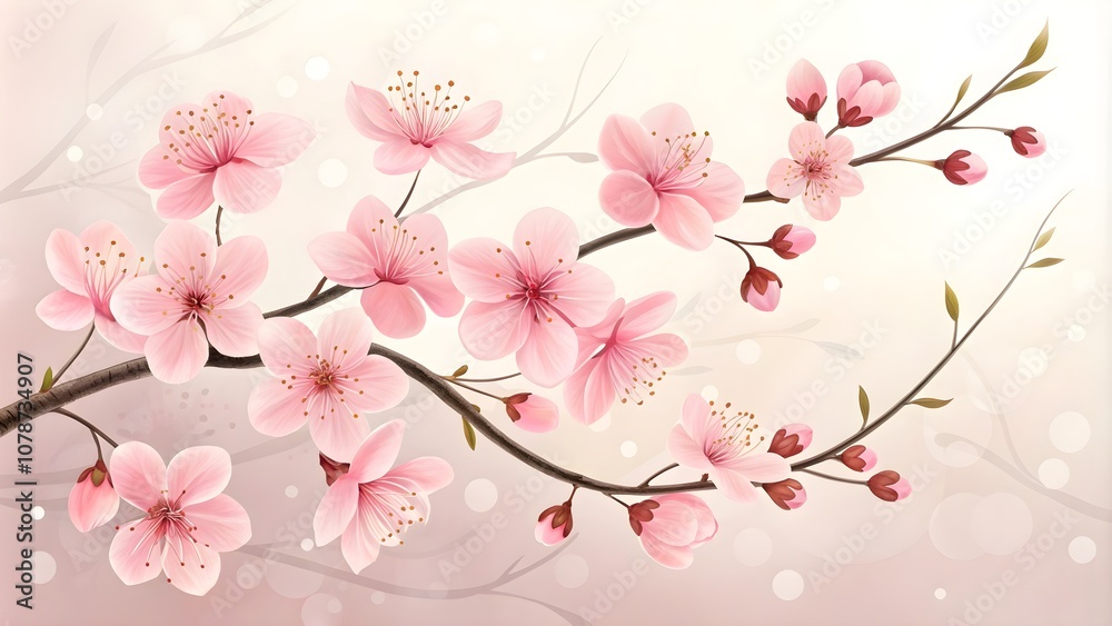 Elegant Pink Flowers on Light Background, Soft Pink Floral Branches on Light Background
Elegant Pink Flowers on Light Background, Soft Pink Floral Branches on Light Background
