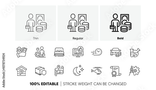 Certificate, Fast delivery and Buy car line icons. Pack of Cogwheel dividers, Fraud, Like video icon. Delivery insurance, Map, Parking pictogram. Moon, Bed, Chemistry lab. Helicopter. Vector