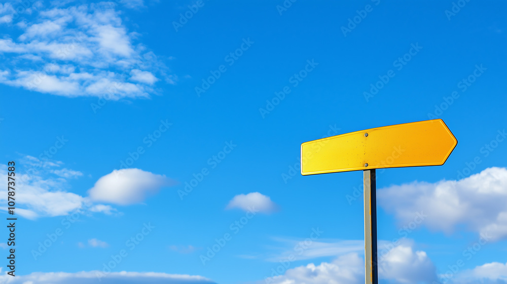 Simple unmarked signpost against a bright blue sky conveying open possibilities and travel destinations Simple unmarked signpost against a bright blue sky conveying open possibilities and travel destinations