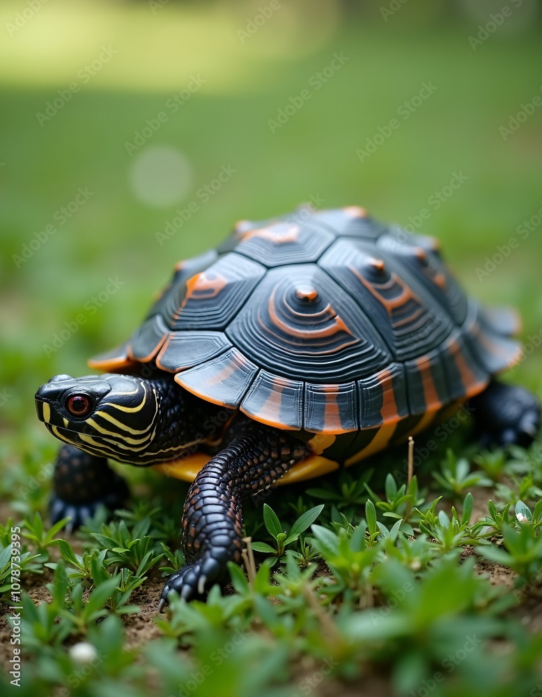 Fototapeta premium a turtle with very smooth body contours, realistic, detailed.