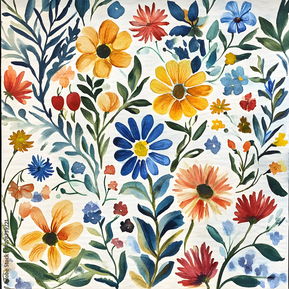 seamless floral pattern generative AI seamless floral pattern generative AI