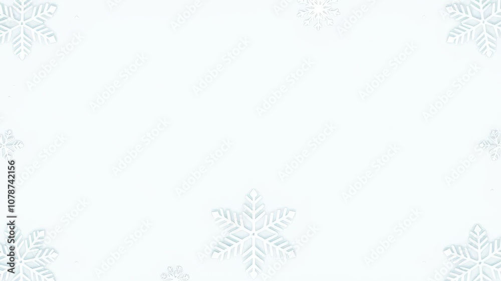 Snowflake border illustration on Christmas card, holiday, graphic, white Snowflake border illustration on Christmas card, holiday, graphic, white