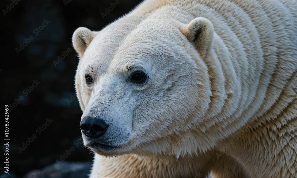 custom made wallpaper toronto digitalA close-up of a polar bear's face, looking intently at something in the distance, captures its wild beauty and powerful presence