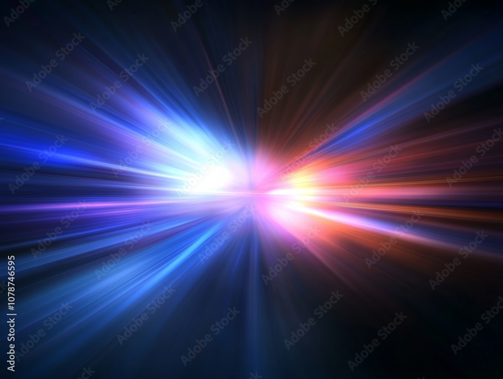 Obraz premium Bright light with a blue and red streak