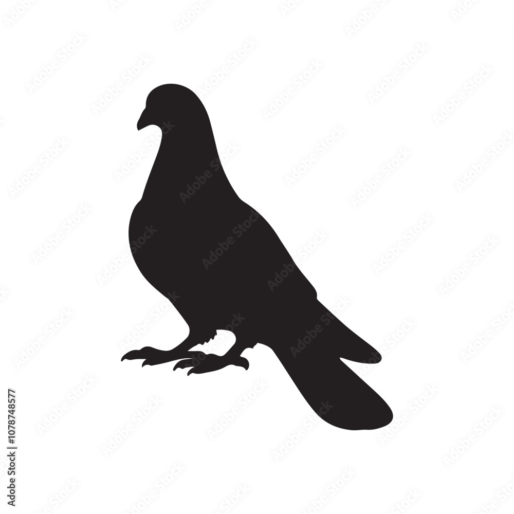 illustration of a pigeon silhouette vector art Illustration, Beautiful bird pigeon silhouette black icon vector art illustration illustration of a pigeon silhouette vector art Illustration, Beautiful bird pigeon silhouette black icon vector art illustration