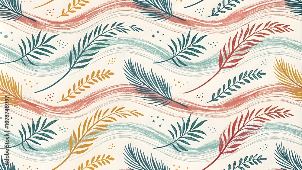 Fototapeta premium Seamless Brush Stroke Pattern with Hand-Drawn Scribbles, Artistic Background Abstract Brush Stroke Texture with Hand-Drawn Scribbles, Seamless Pattern