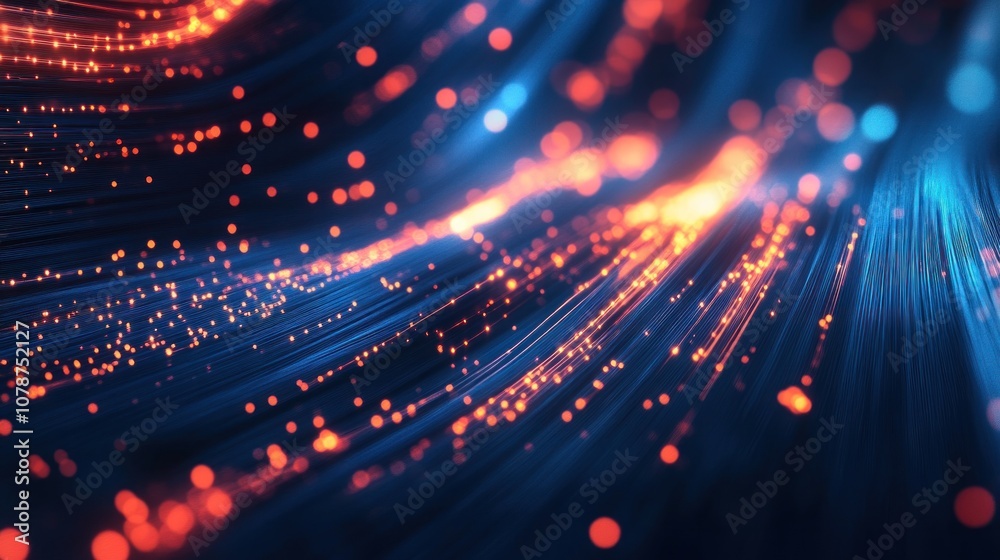 Abstract Digital Art: Glowing Lines and Bokeh Abstract Digital Art: Glowing Lines and Bokeh