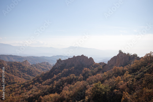 Melnik pyramides in sout east of Bulgaria, beautiful landscape for hiking