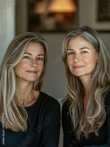 Two Women, One Smiling, Sharing a Moment