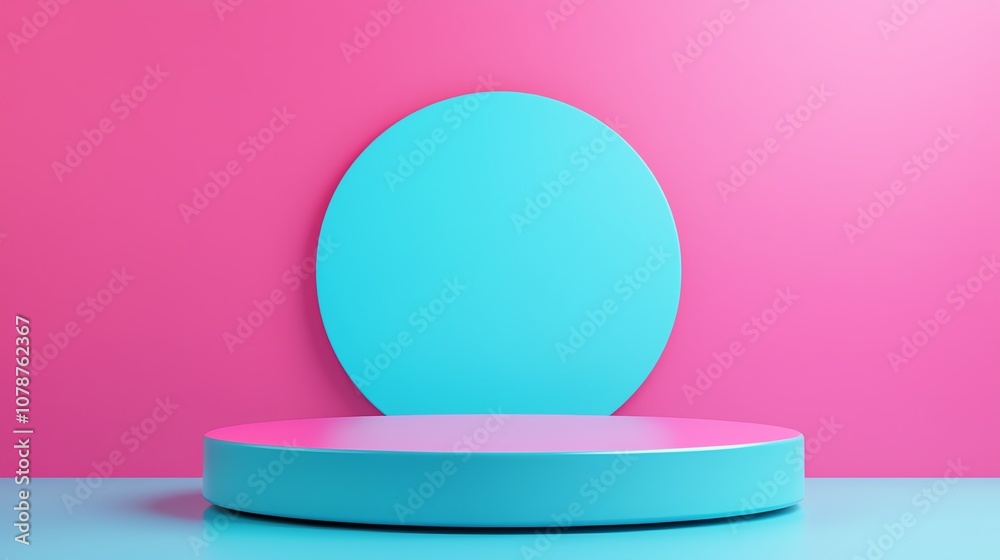 Minimalist blue and pink podium, perfect for product display or branding. Simple and modern design. Minimalist blue and pink podium, perfect for product display or branding. Simple and modern design.