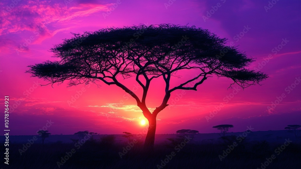 African Sunset Silhouette African Sunset Silhouette