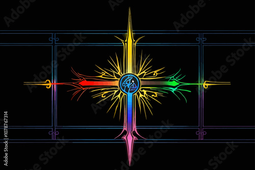  stain glass , christ art illustration