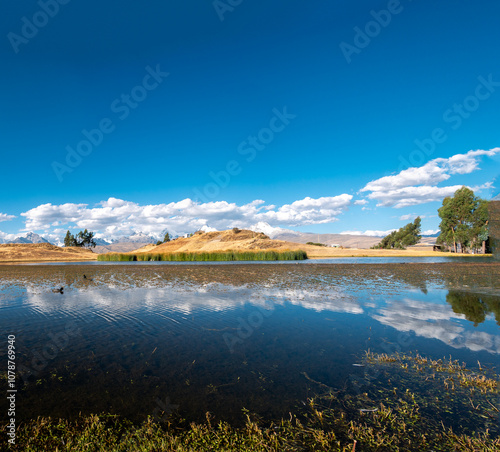 Viewpoint of the Wilcachocha Lagoon, Part of the Black Mountain Range, One of the Best Natural Viewpoints in Alley of Huaylas to Observe the White Mountain Range in Huaraz in the Ancash Region, Peru