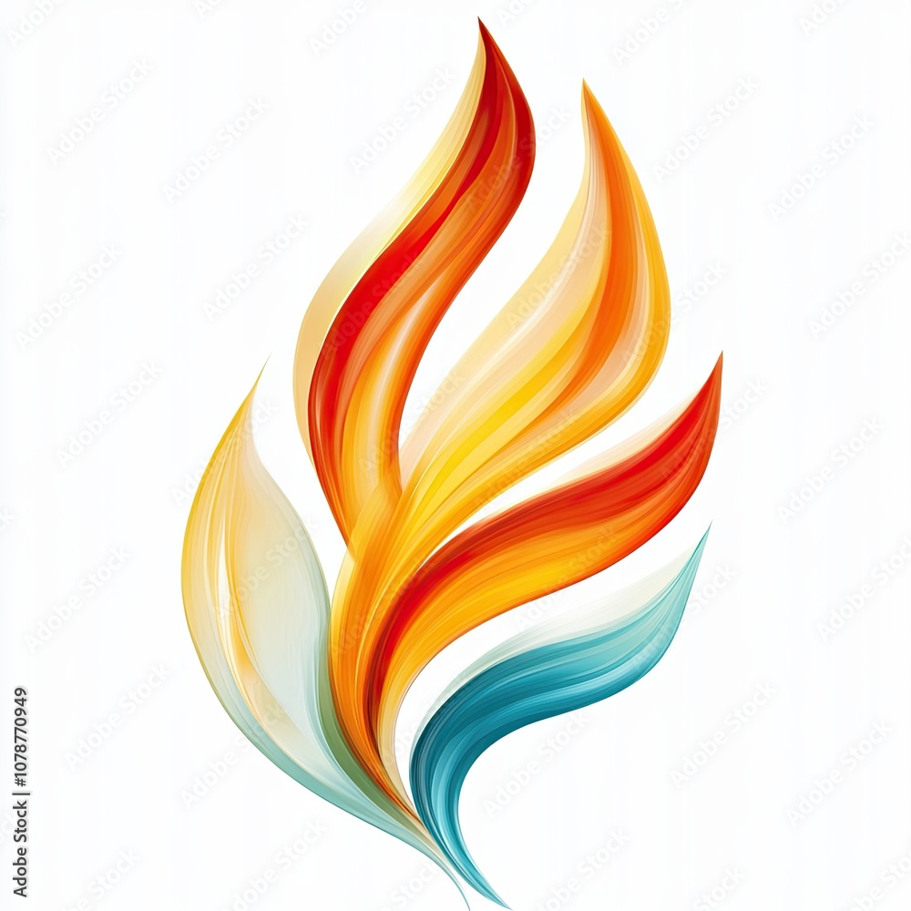 Colorful Flame-Shaped Logo Design Representing Modern Gemstone Innovation and Artistry Colorful Flame-Shaped Logo Design Representing Modern Gemstone Innovation and Artistry